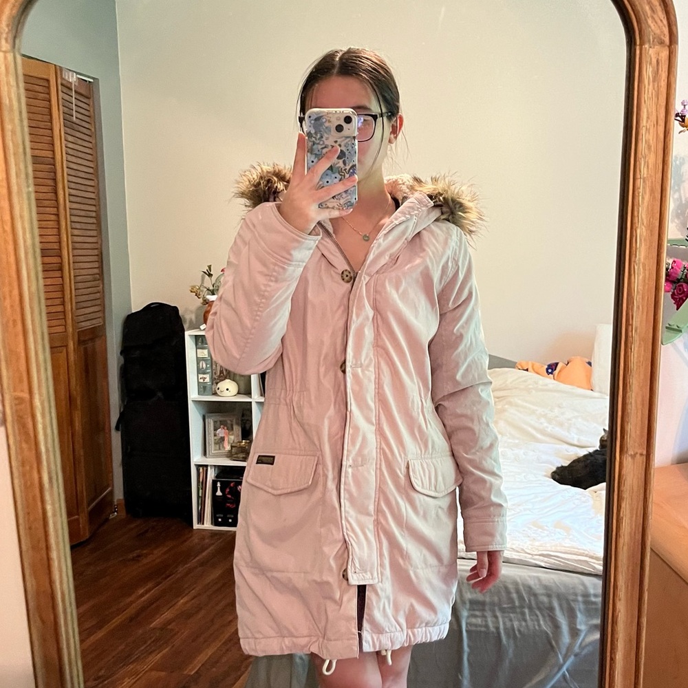 Abercrombie and Fitch light pink parka